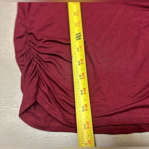 Vanilla‎ Bay Women's Long Sleeve Ruched Top, Burgundy, Small - Picture 9 of 9